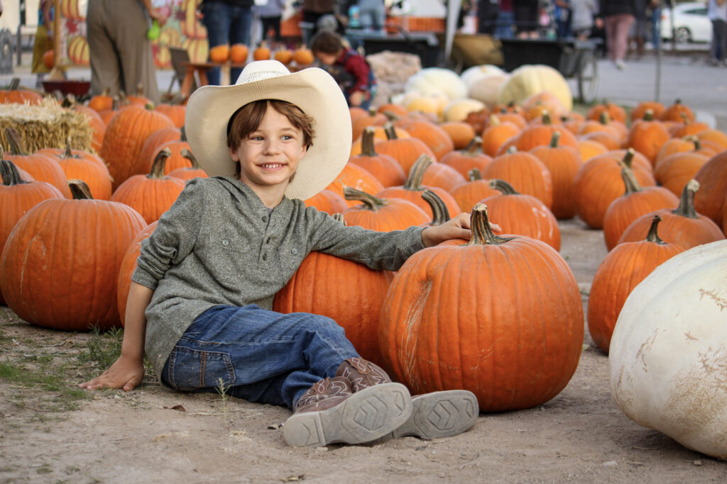 child at pahrumpkin patch at green life produce