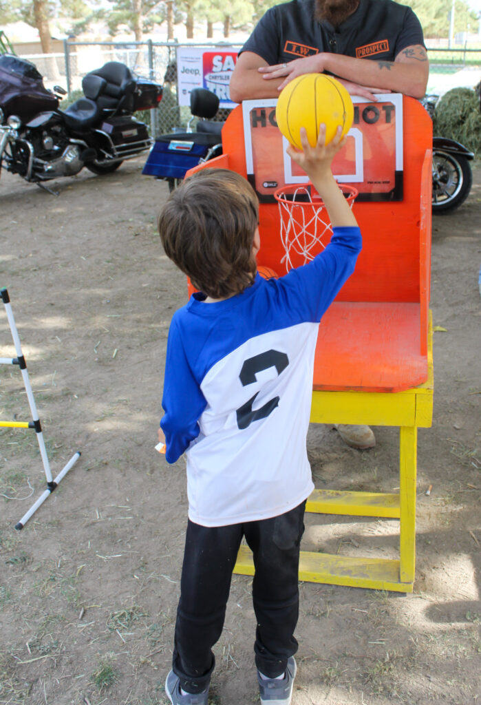 child playing basketball game